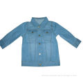 Girl's Denim Jackets with Double Stitching at Armhole